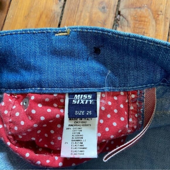 MISS sixty Karen jeans low rise light wash blue denim 98% cotton stretch size 25 - Picture 8 of 12